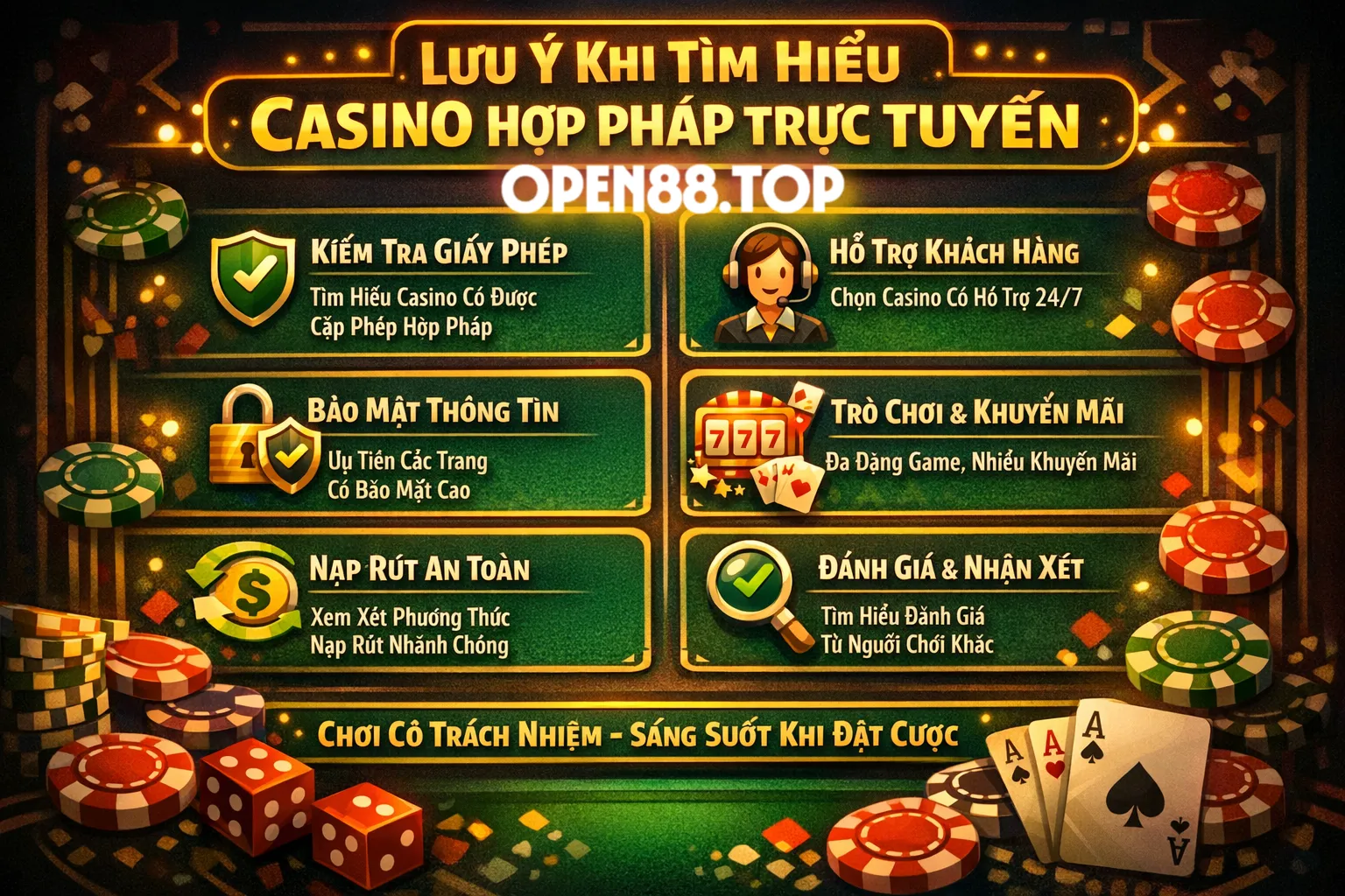 Lưu ý khi tìm hiểu casino hợp pháp trực tuyến